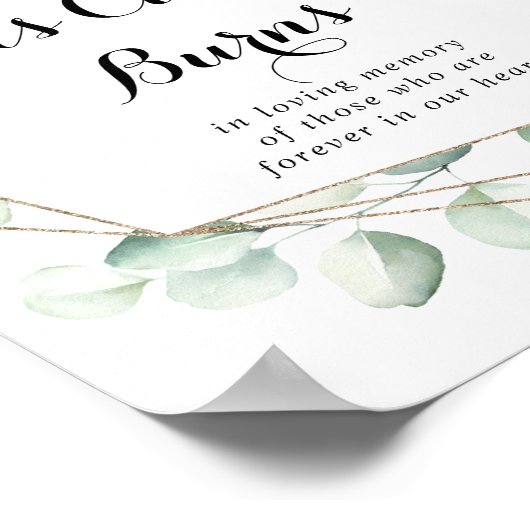 幾何エレガント金ゴールドこのロウソクが燃える看板 ポスター (角)