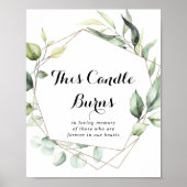 幾何エレガント金ゴールドこのロウソクが燃える看板 ポスター (正面)