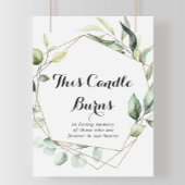 幾何エレガント金ゴールドこのロウソクが燃える看板 ポスター