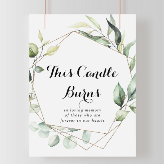 幾何エレガント金ゴールドこのロウソクが燃える看板 ポスター