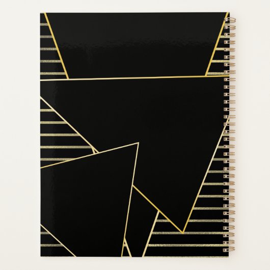 幾何エレガント金ゴールドと箔ストライプの結婚 プランナー手帳 (裏面)