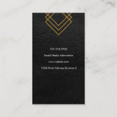 幾何エレガント金ゴールドスクウェアフェイクレザー 名刺 (裏面)