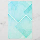 幾何カスタムティール(緑がかった色)抽象芸術の背景 便箋 (裏面)