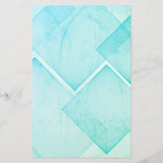 幾何カスタムティール(緑がかった色)抽象芸術の背景 便箋 (裏面)