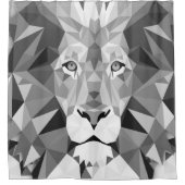 幾何カッコいいライオン頭 シャワーカーテン (正面)