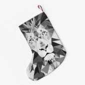 幾何カッコいいライオン頭 スモールクリスマスストッキング (裏面 (吊り時))