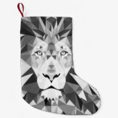 幾何カッコいいライオン頭 スモールクリスマスストッキング (正面)