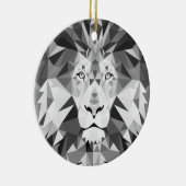 幾何カッコいいライオン頭 セラミックオーナメント (右)