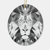 幾何カッコいいライオン頭 セラミックオーナメント (左)