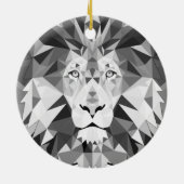 幾何カッコいいライオン頭 セラミックオーナメント (裏面)