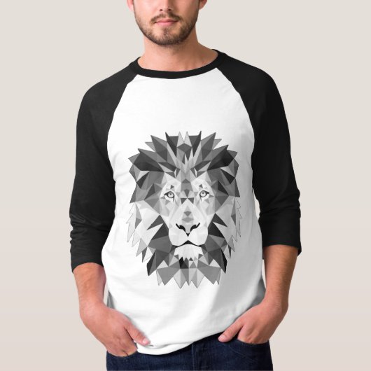 幾何カッコいいライオン頭 Tシャツ (正面)
