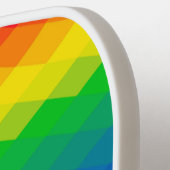 幾何カッコいい虹パターンカスタム文字名 ピックルボールラケット (左詳細)