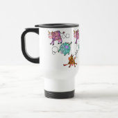 幾何カラフルの可愛い牛のおもしろタンブラー トラベルマグ (左)