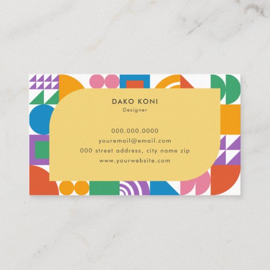 幾何カラフルの 名刺 (裏面)