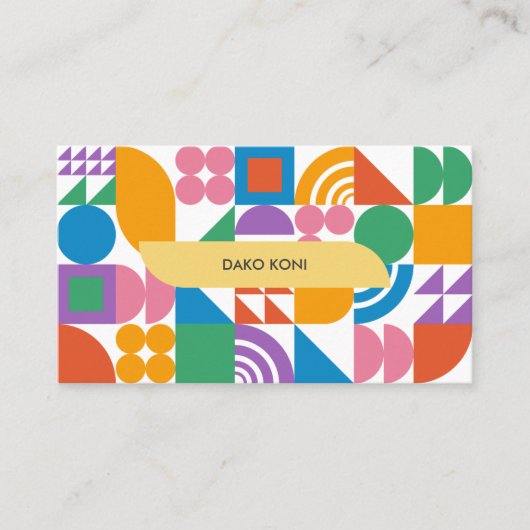 幾何カラフルの 名刺 (正面)