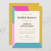 幾何カラフルはっきりしたユニークブライダルシャワー 招待状 (正面/裏面)