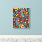 幾何カラフルはっきりした抽象芸術モダン芸術 キャンバスプリント (インサイチュ (ウッドフロア))