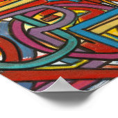 幾何カラフルはっきりした抽象芸術モダン芸術 ポスター (角)