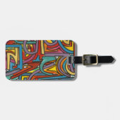 幾何カラフルはっきりした抽象芸術モダン芸術 ラゲッジタグ (正面横)