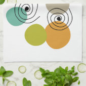 幾何カラフルらせん状中世紀モダン キッチンタオル (折り畳み)