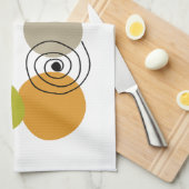 幾何カラフルらせん状中世紀モダン キッチンタオル (四つ折り)