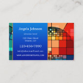 幾何カラフルカスタム型フォト名刺 名刺 (裏面)