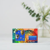 幾何カラフルカスタム型フォト名刺 名刺 (スタンド正面)