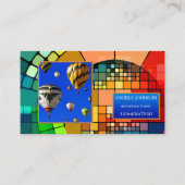 幾何カラフルカスタム型フォト名刺 名刺 (正面)