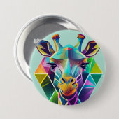 幾何カラフルキリン頭 缶バッジ (正面&裏面)
