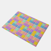 幾何カラフルグリッドパネル ドアマット (アングル)
