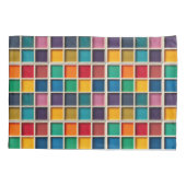 幾何カラフルグリッドパネル 枕カバー (裏面)