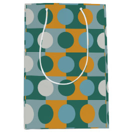 幾何カラフルコンテンポラリー的 ミディアムペーパーバッグ