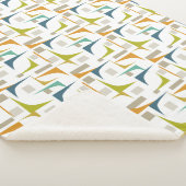 幾何カラフルコーナーMid Centuryパターン シェルパブランケット (3/4)