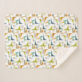 幾何カラフルコーナーMid Centuryパターン シェルパブランケット (正面(横))