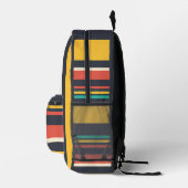 幾何カラフルストライプ模様モノグラム プリントバックパック (右)