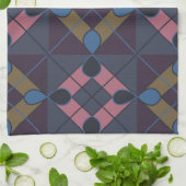 幾何カラフルダイヤモンドパターン キッチンタオル (折り畳み)