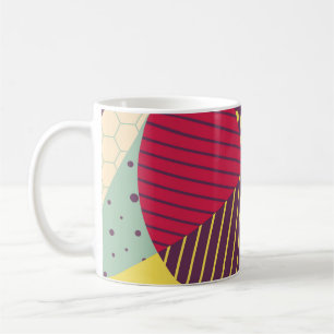 幾何カラフルデザイン抽象芸術 コーヒーマグカップ