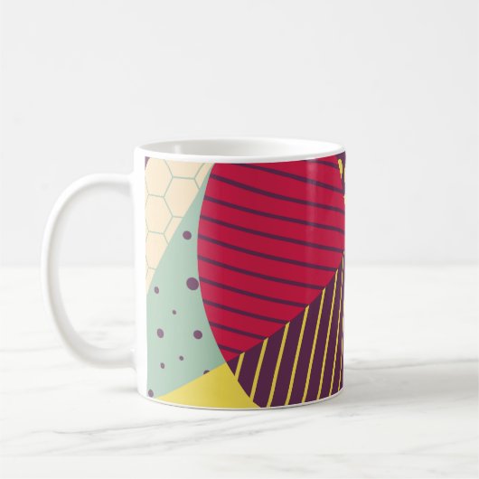 幾何カラフルデザイン抽象芸術 コーヒーマグカップ (左)