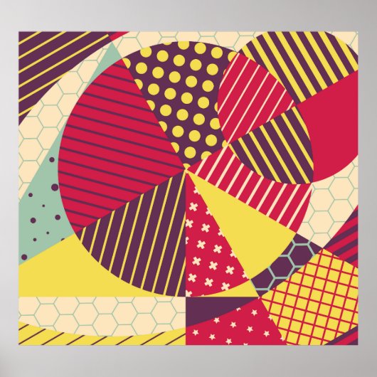 幾何カラフルデザイン抽象芸術 ポスター (正面)