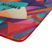 幾何カラフルデザイン、名前またはモノグラム カッティングボード (角)