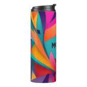 幾何カラフルデザイン、名前またはモノグラム タンブラー (回転左)