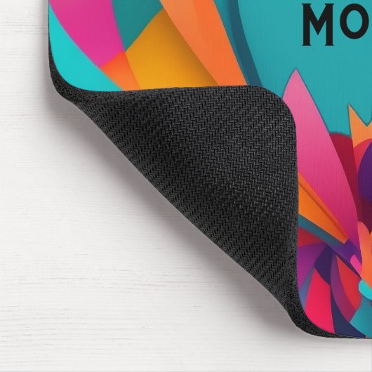 幾何カラフルデザイン、名前またはモノグラム マウスパッド (コーナー)