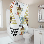 幾何カラフルパタモダンーン シャワーカーテン (インサイチュ)
