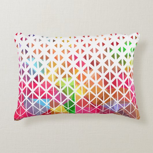 幾何カラフルパターンの アクセントクッション (正面)