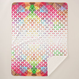 幾何カラフルパターンの シェルパブランケット