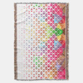 幾何カラフルパターンの スローブランケット (正面縦)