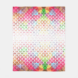 幾何カラフルパターンの フリースブランケット