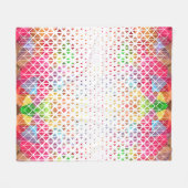 幾何カラフルパターンの フリースブランケット (正面(横))