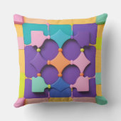 幾何カラフルパターンデザイン鮮やか形状 クッション (裏面)