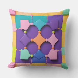 幾何カラフルパターンデザイン鮮やか形状 クッション
